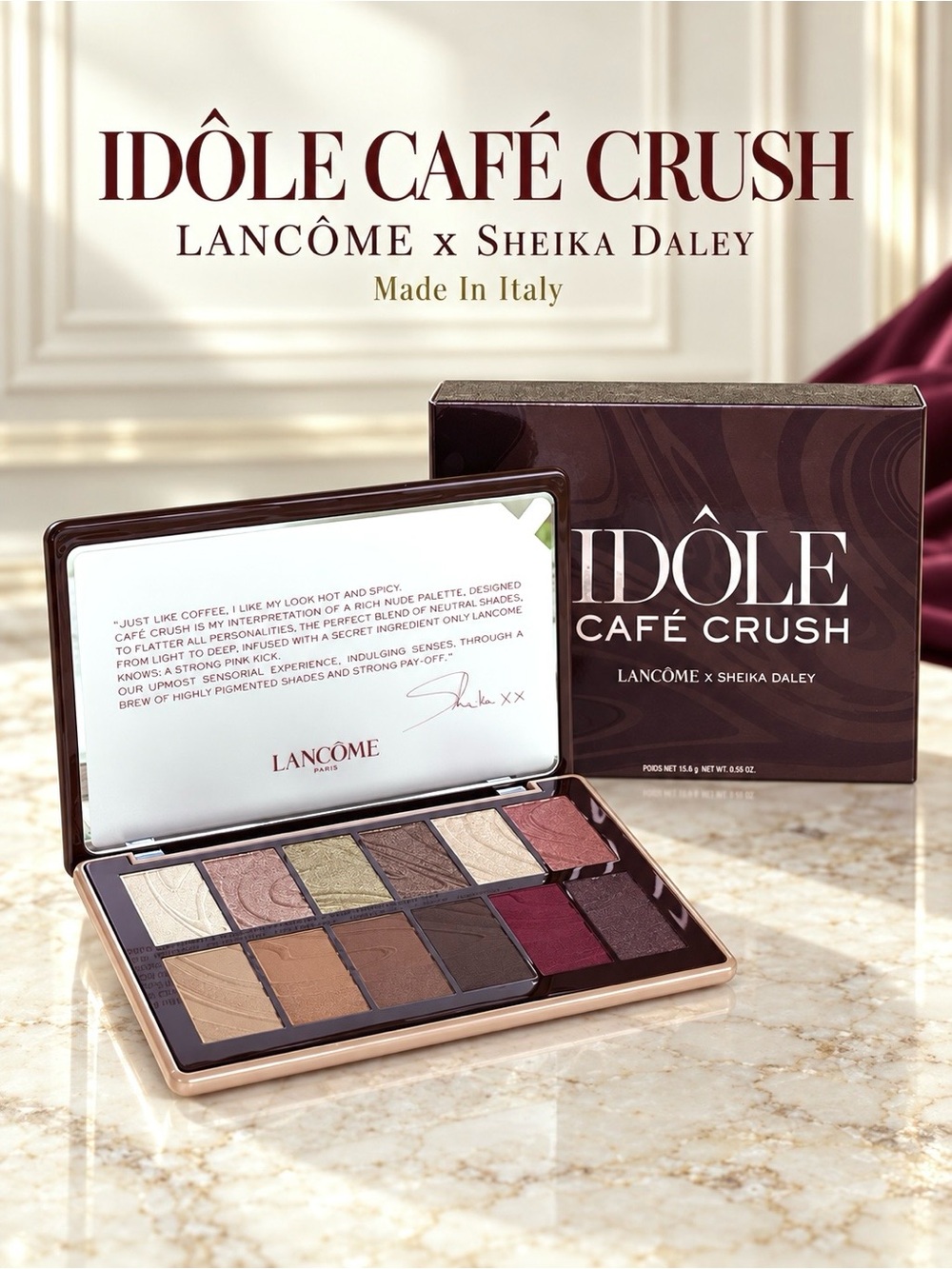 LANCÔME x Sheika Daley  Idole Cafe Crush 12 Eyeshadow Palette Matte Glittery
